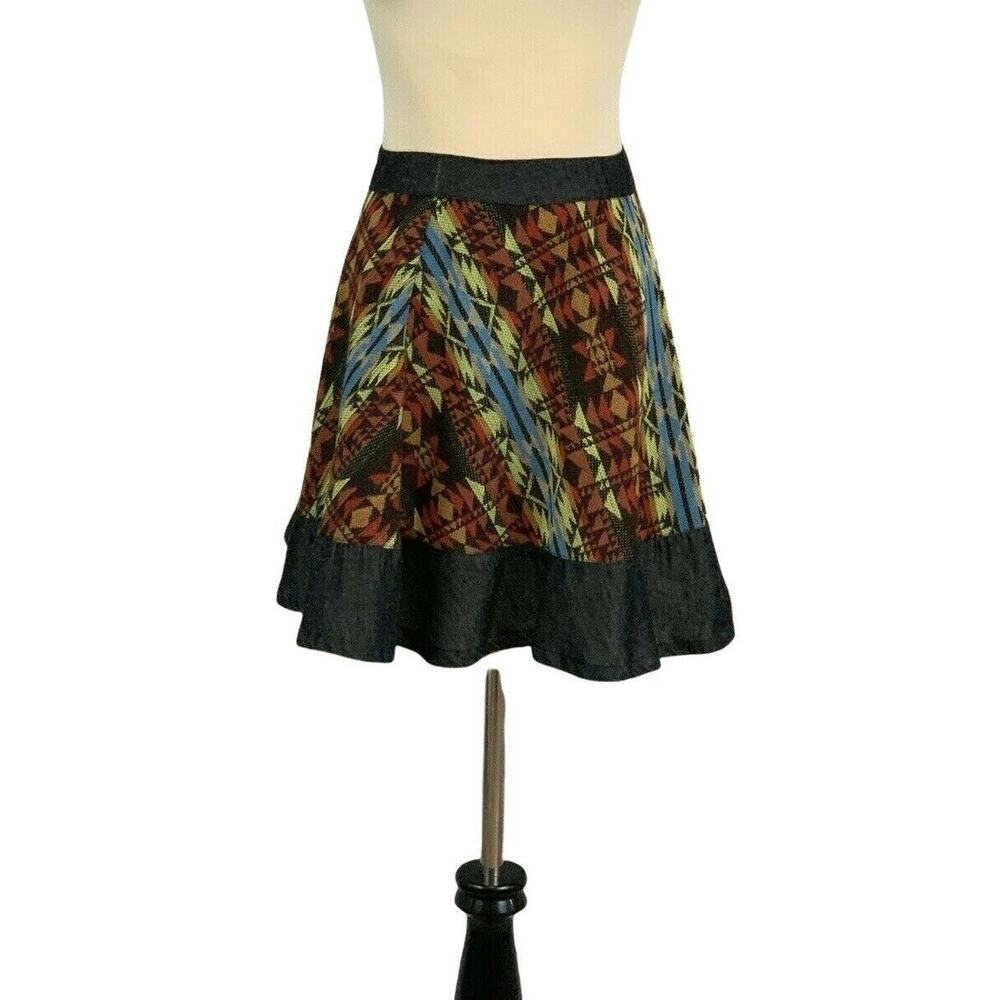 Umgee print multi-color circle skirt juniors Mini Skirt Small